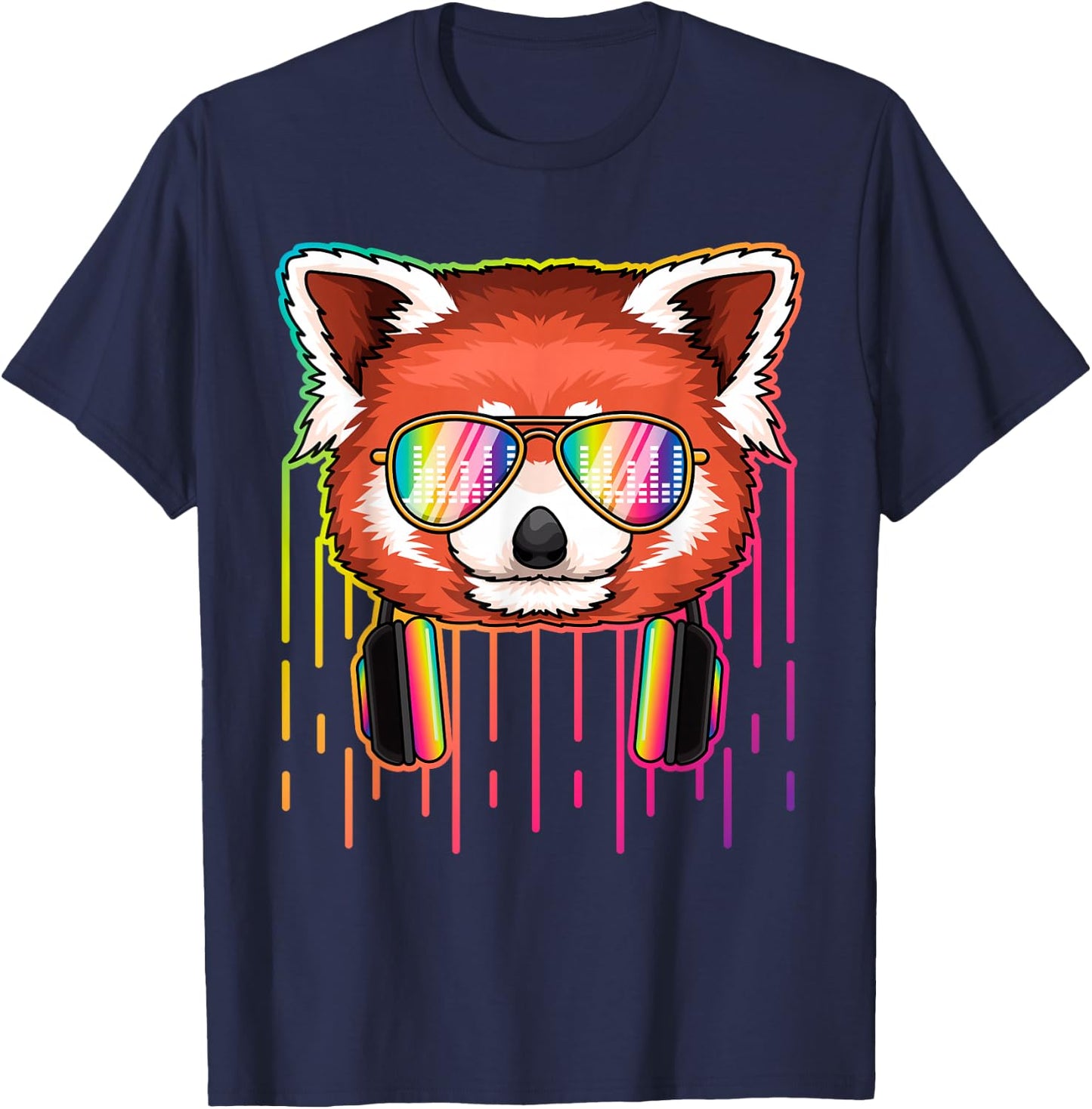 Funny Dj Shirt Red Panda Dj Party Animal Music Lover DJs T-Shirt - T-Shirt | Navy