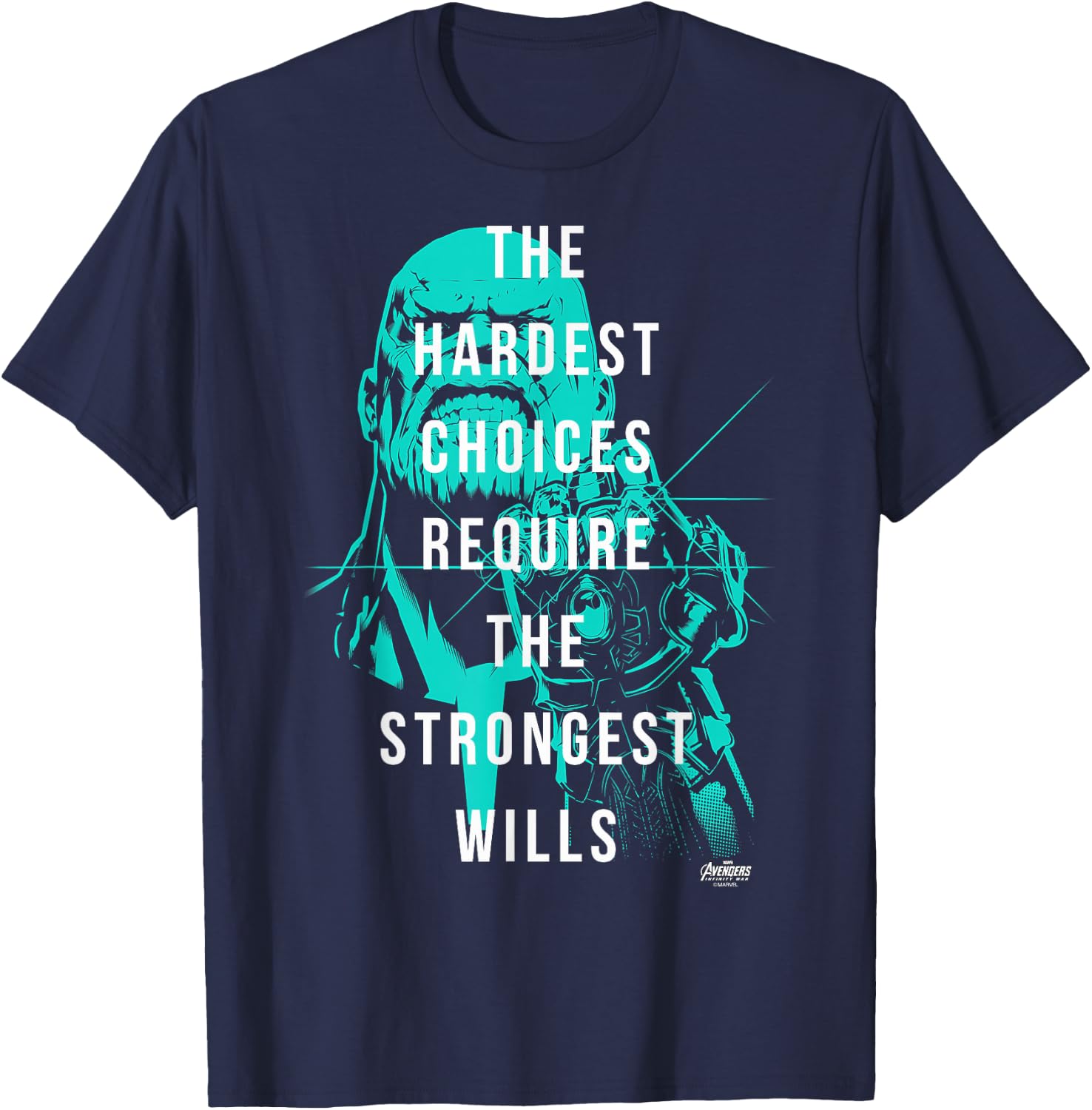 Marvel Infinity War Thanos Strongest Wills Graphic T-Shirt - T-Shirt | Navy