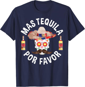 Mas Tequila Por Favor Shirt Men Women Cinco De Mayo T-Shirt - T-Shirt | Navy