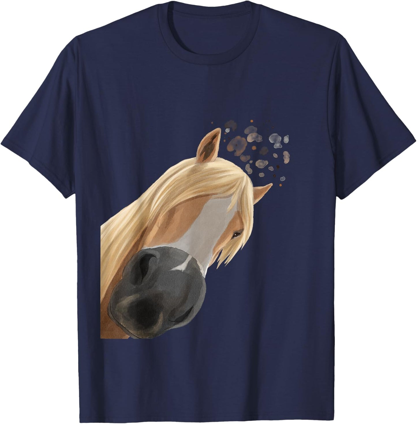 Funny Curious Haflinger Horse T-Shirt - T-Shirt | Navy