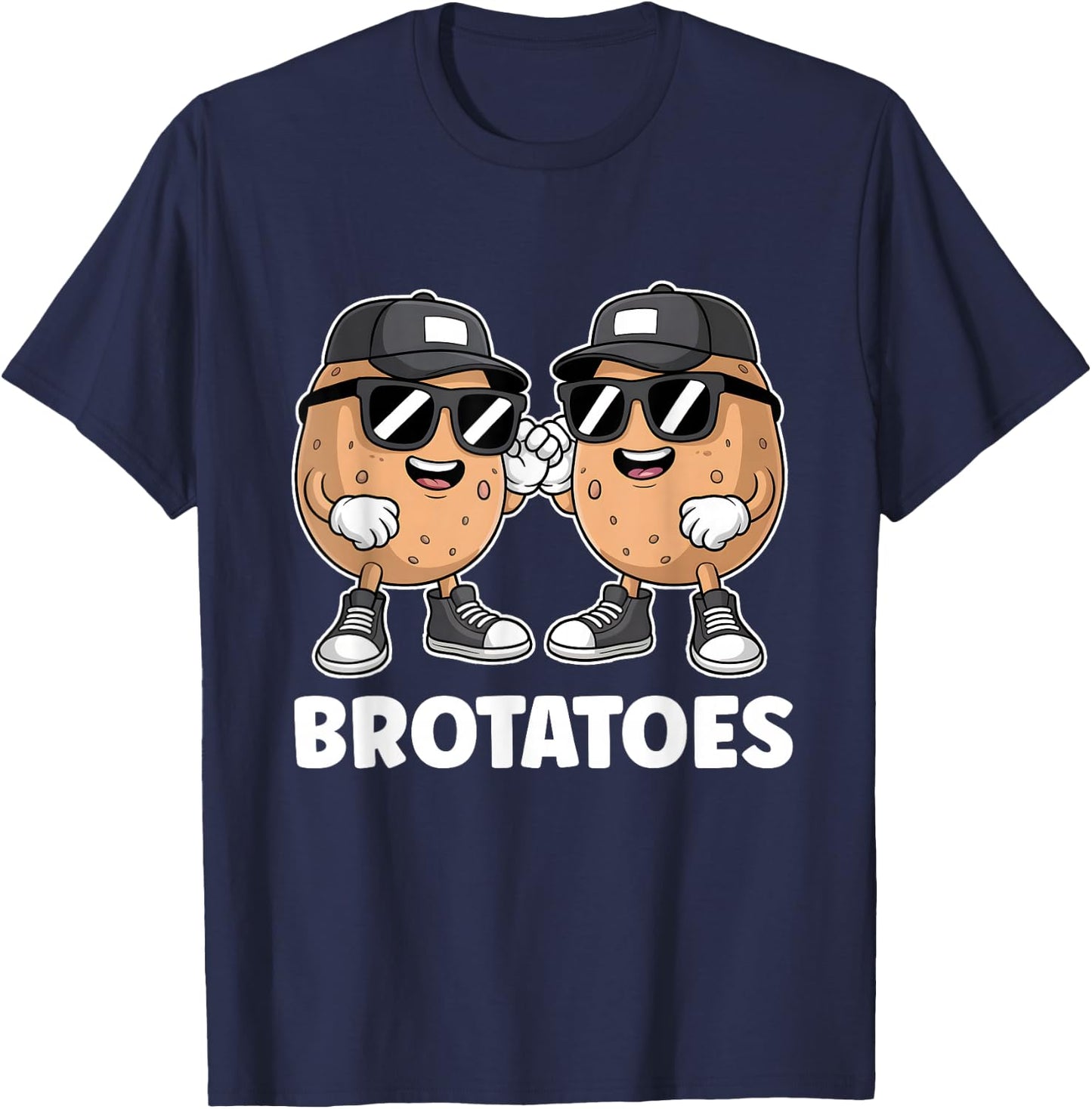 Best Friend Potato Pun Funny Matching Boys Bestie Brotatoes T-Shirt - T-Shirt | Navy