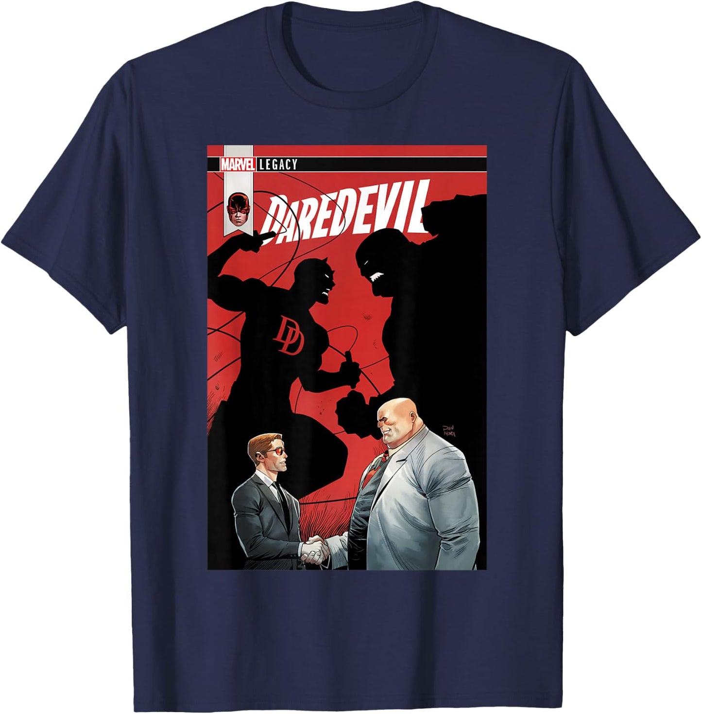 Marvel Daredevil Makes Deal with Kingpin Comic Small T-Shirt - T-Shirt | Navy