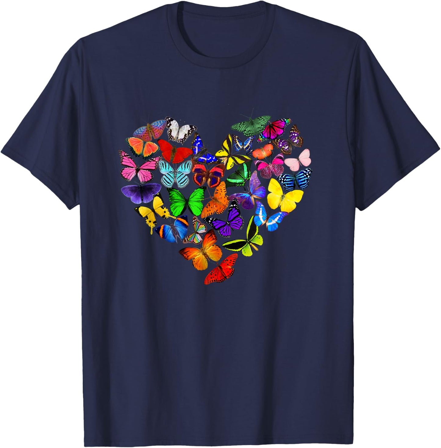 Heart Full of Butterflies Butterfly Love Valentine's Day T-Shirt - T-Shirt | Navy