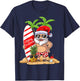 Christmas in July Santa Hawaiian Surfing Gifts Summer Surfing Women T-Shirt - T-Shirt | Navy