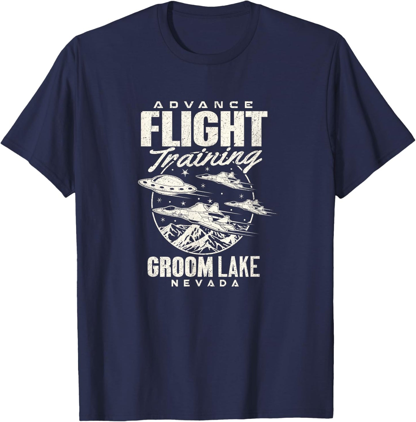 Area 51 UFO Groom Lake Advance Flight training T Shirt T-Shirt - T-Shirt | Navy