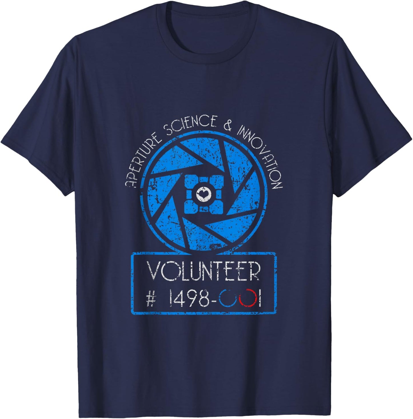 Vintage Aperture Science Volunteer - For Science T-Shirt - T-Shirt | Navy