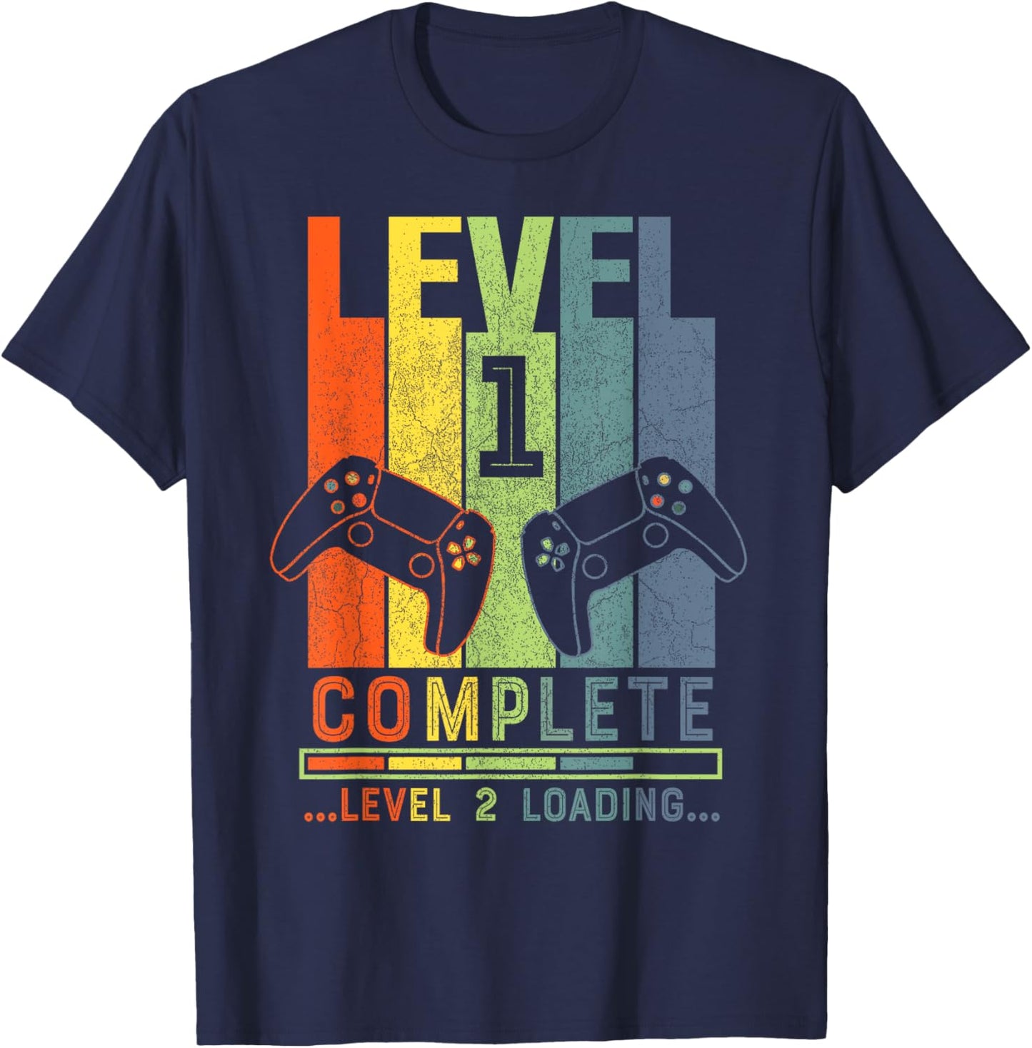Level 1 Complete Gamer Gift 1 Years Wedding Anniversary T-Shirt - T-Shirt | Navy