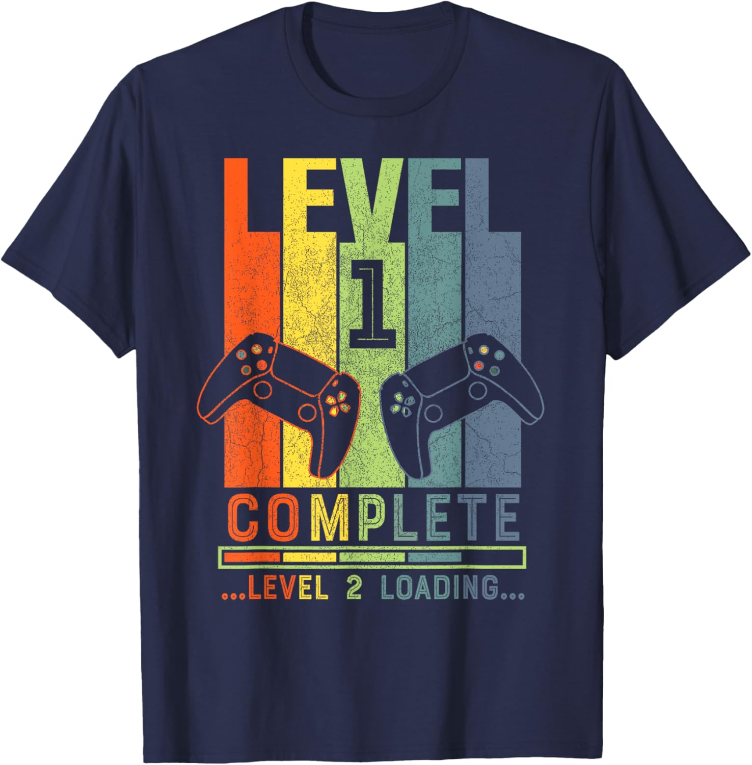 Level 1 Complete Gamer Gift 1 Years Wedding Anniversary T-Shirt - T-Shirt | Navy
