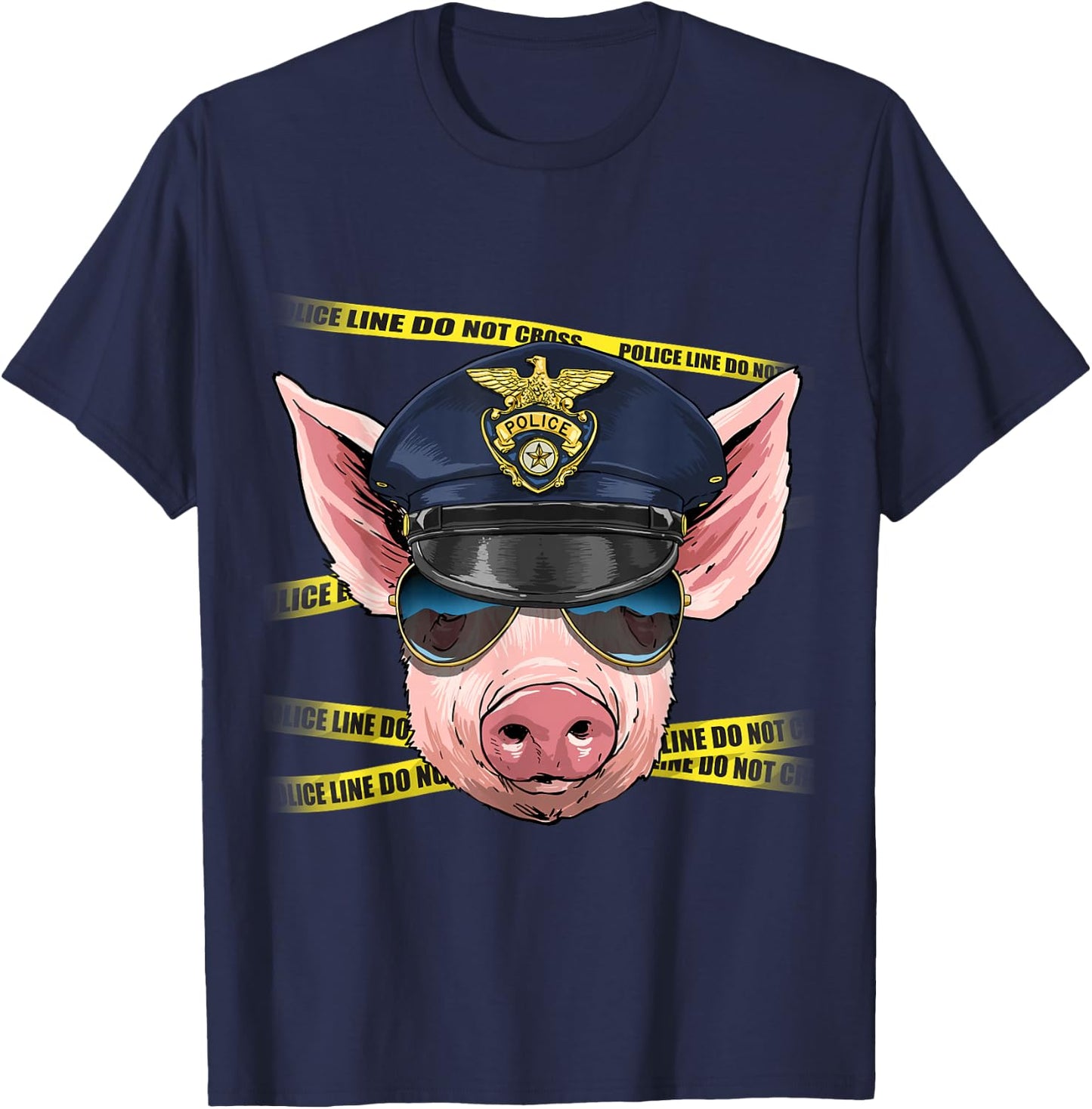 Pig Police Farmer Pig Farm Animal Lover T-Shirt - T-Shirt | Navy
