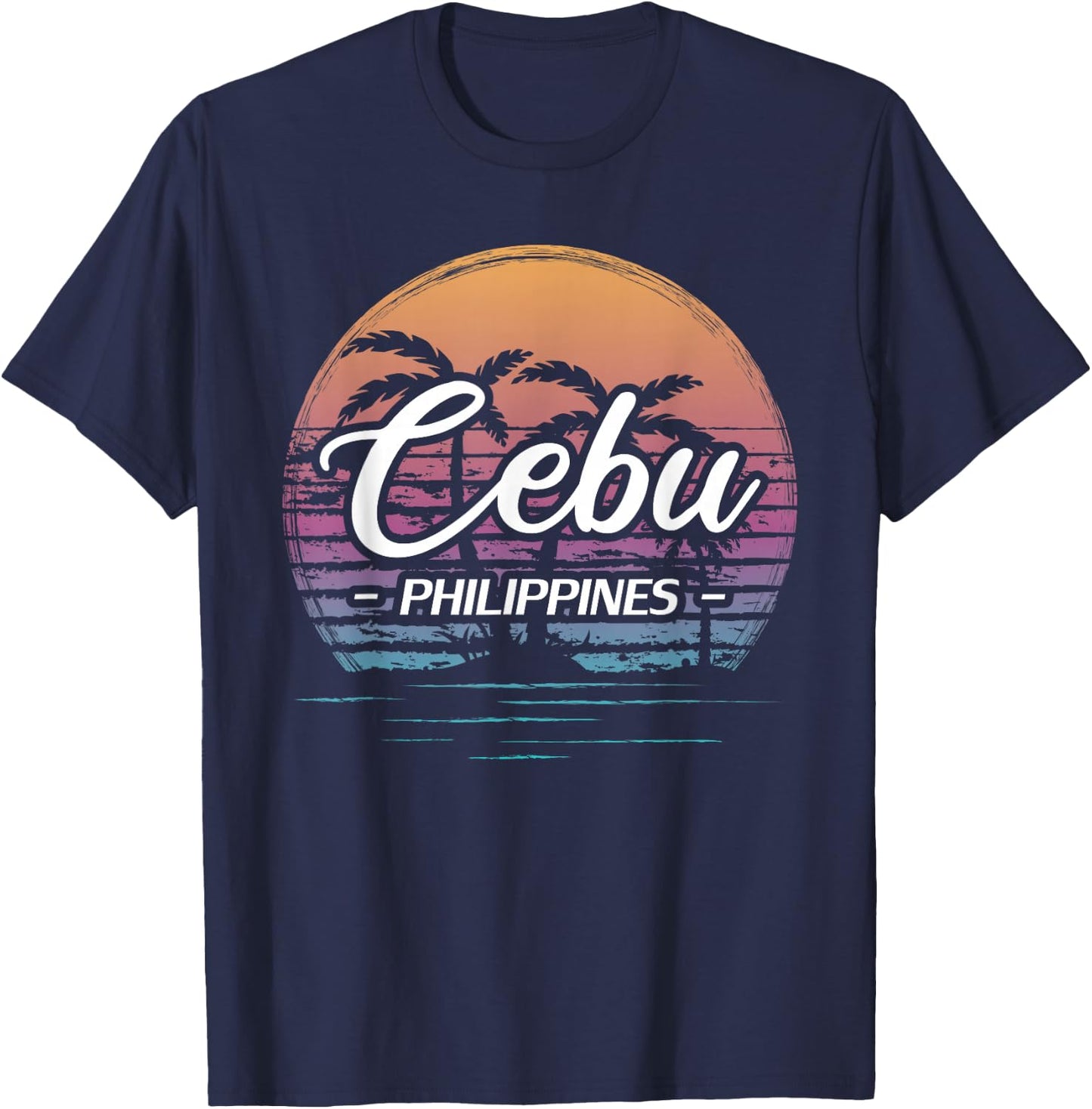 Vintage Philippines Vacation Travel Asia Cebu T-Shirt - T-Shirt | Navy