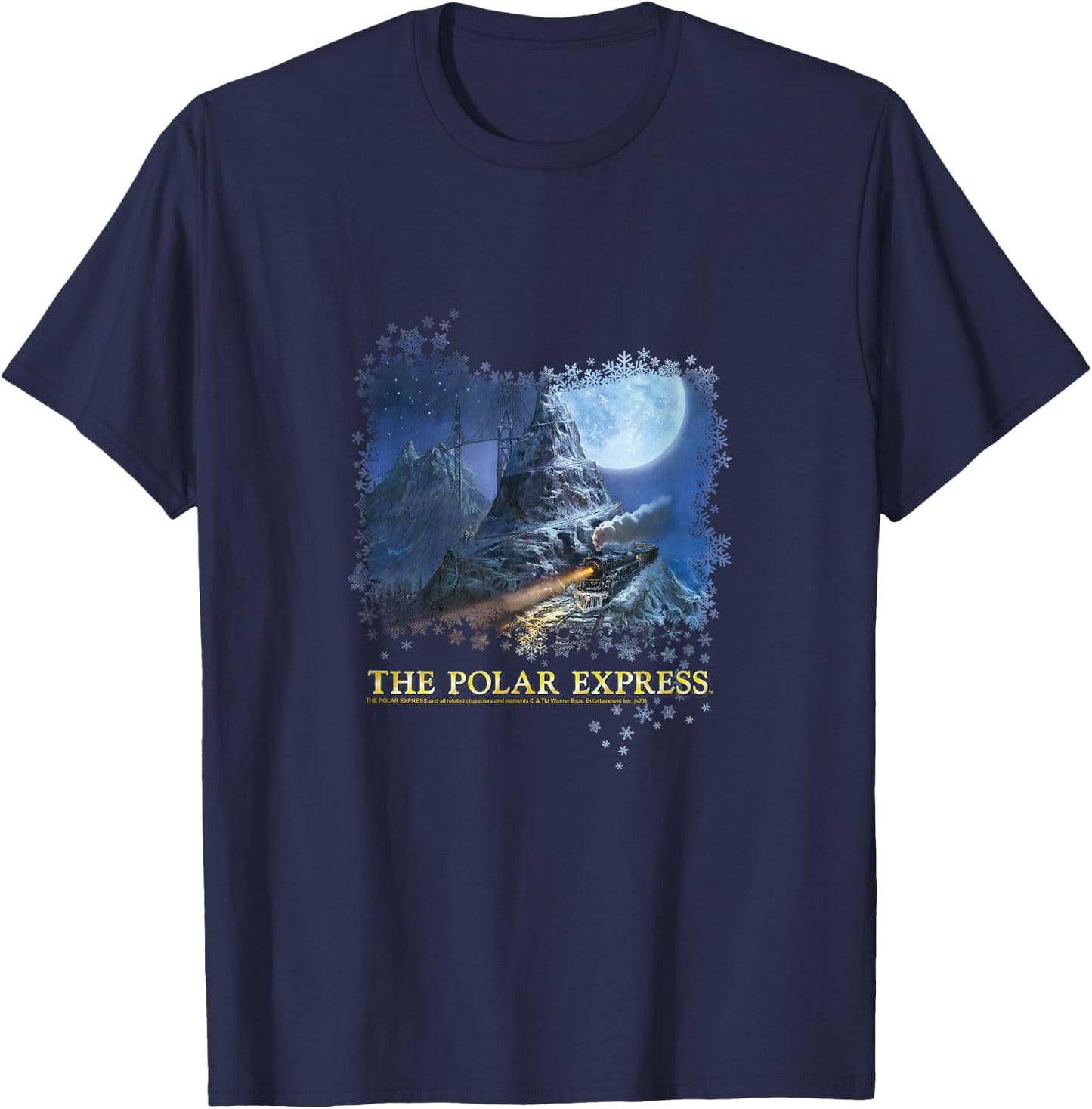 Polar Express Mountain Painting T-Shirt - T-Shirt | Navy