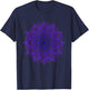 Purple Mandala Pattern Meditation Colorful Geometric Shapes T-Shirt - T-Shirt | Navy