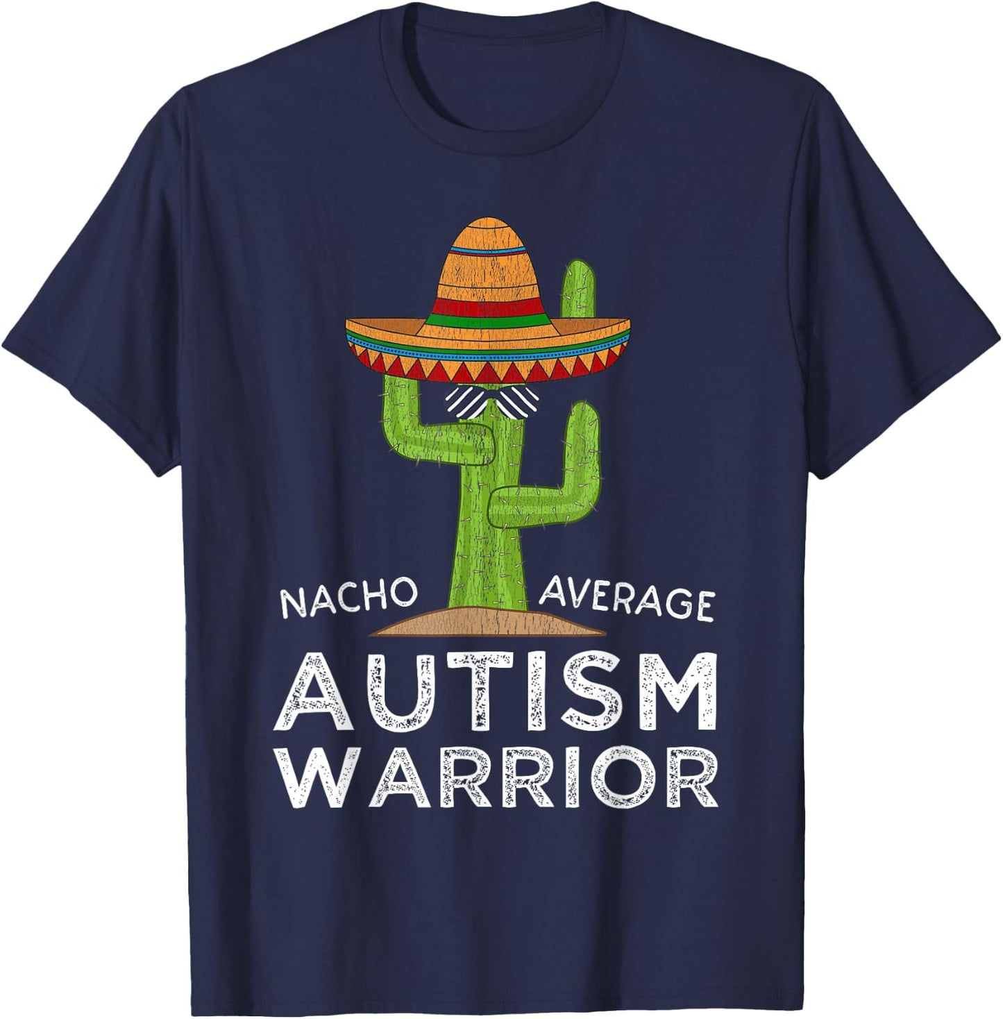 Fun Cute Autistic Support | Funny Autism Warrior Awareness T-Shirt - T-Shirt | Navy