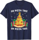 Oh Pizza Tree Xmas Food Present Christmas Pizza Tree T-Shirt - T-Shirt | Navy