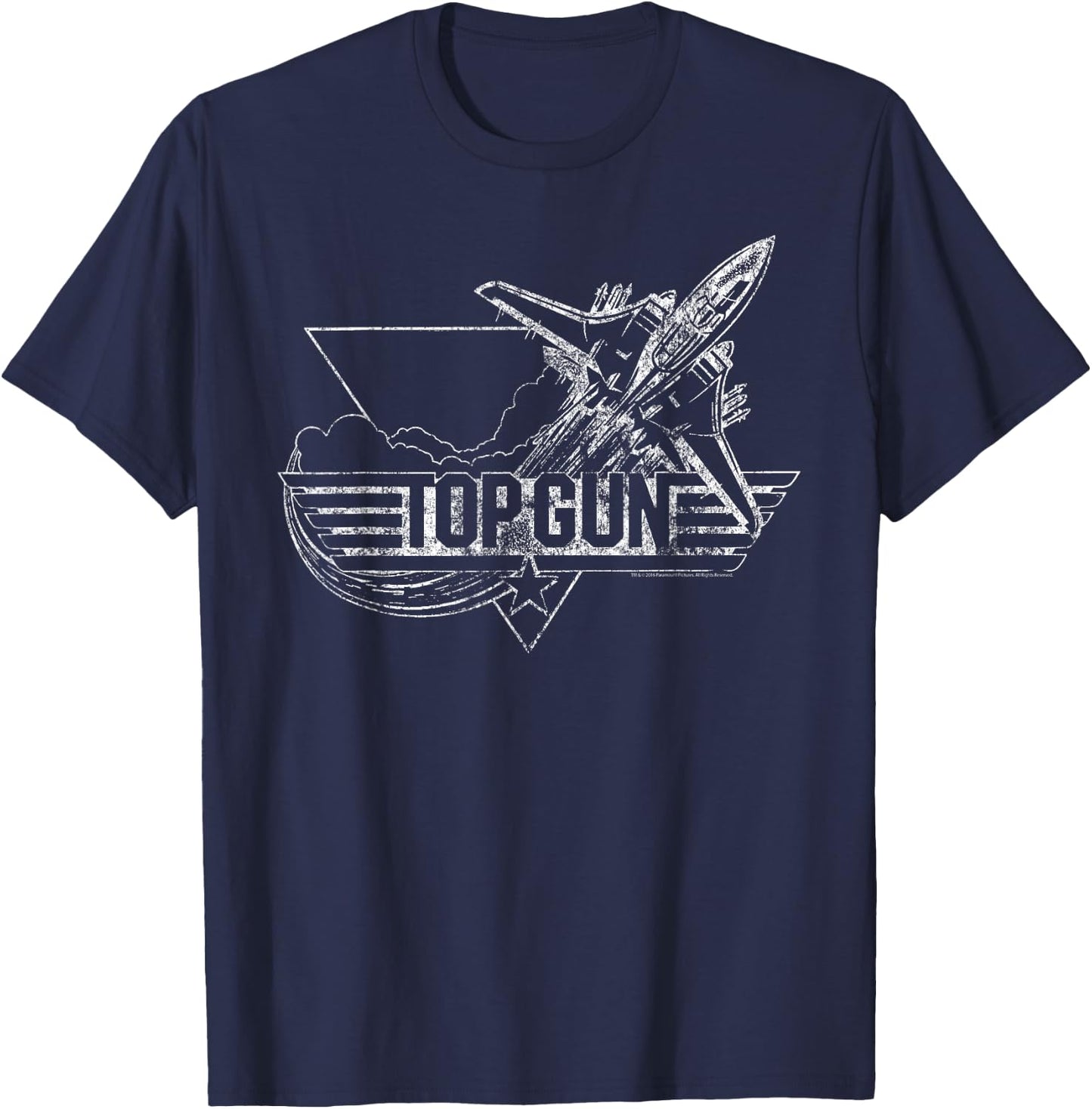 Top Gun Vintage Silhouette Logo Action Movie T-Shirt - T-Shirt | Navy