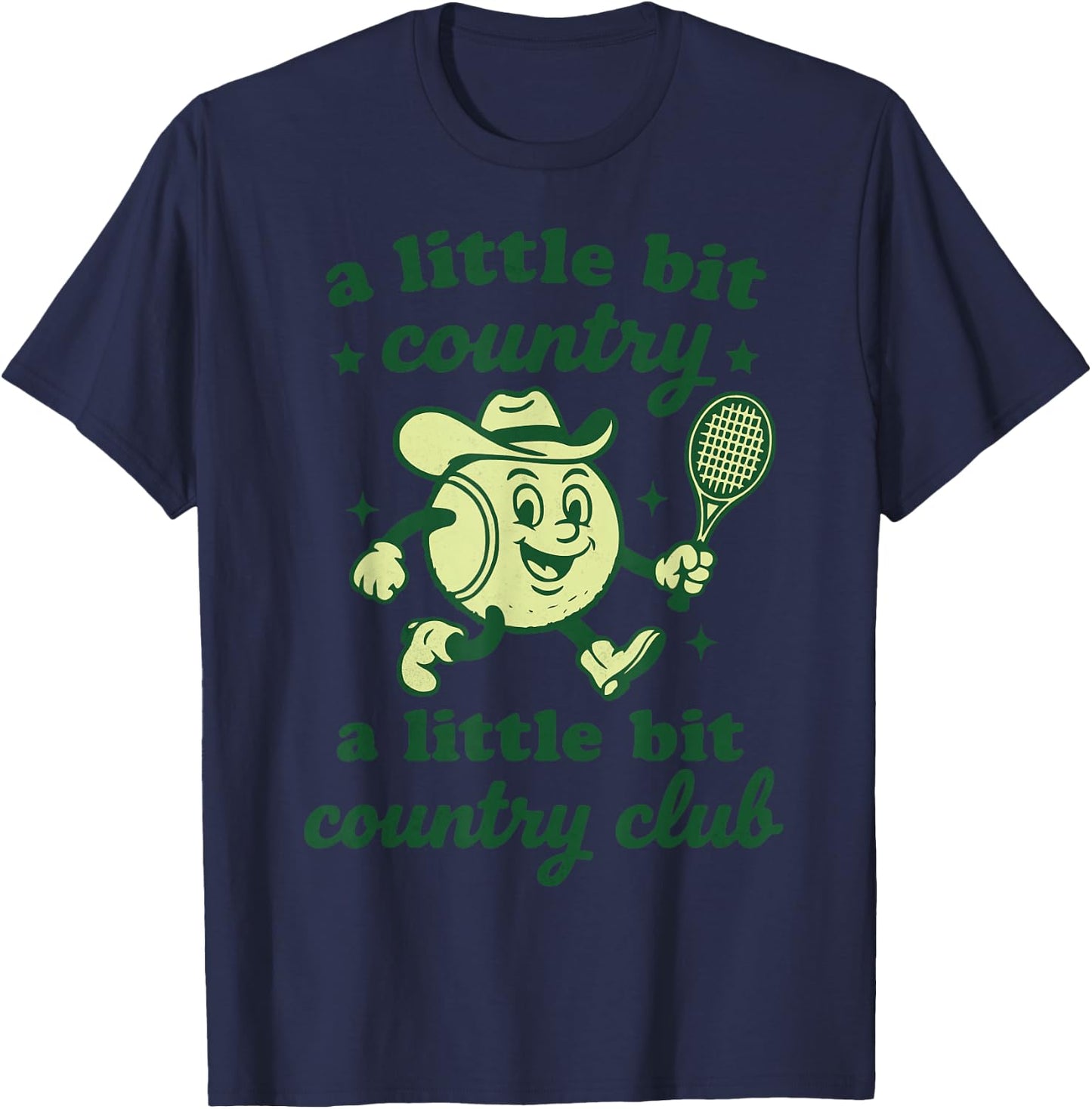 Retro Western Country Club Tennis Themed Party Cowboy Women T-Shirt - T-Shirt | Navy