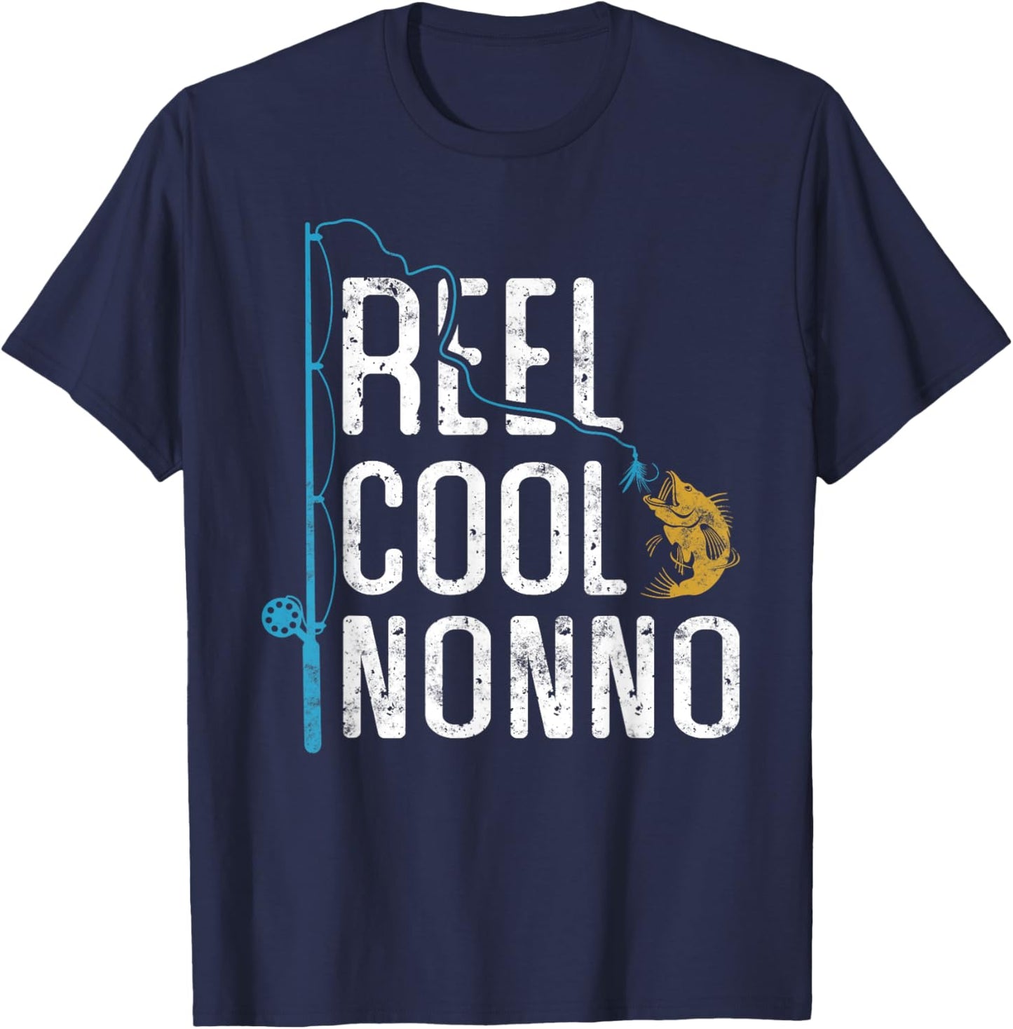 Fishing Reel cool Nonno Father’s Day gift Fisherman Nonno T-Shirt - T-Shirt | Navy