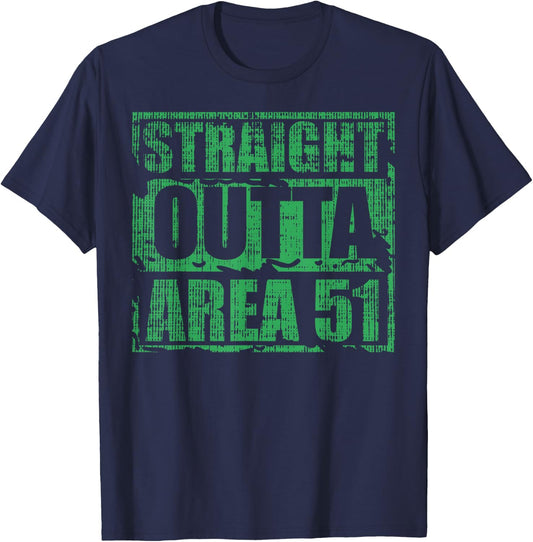 Straight Outta Area 51 Funny Nevada 09/20/19 Alien UFO ET T-Shirt - T-Shirt | Navy