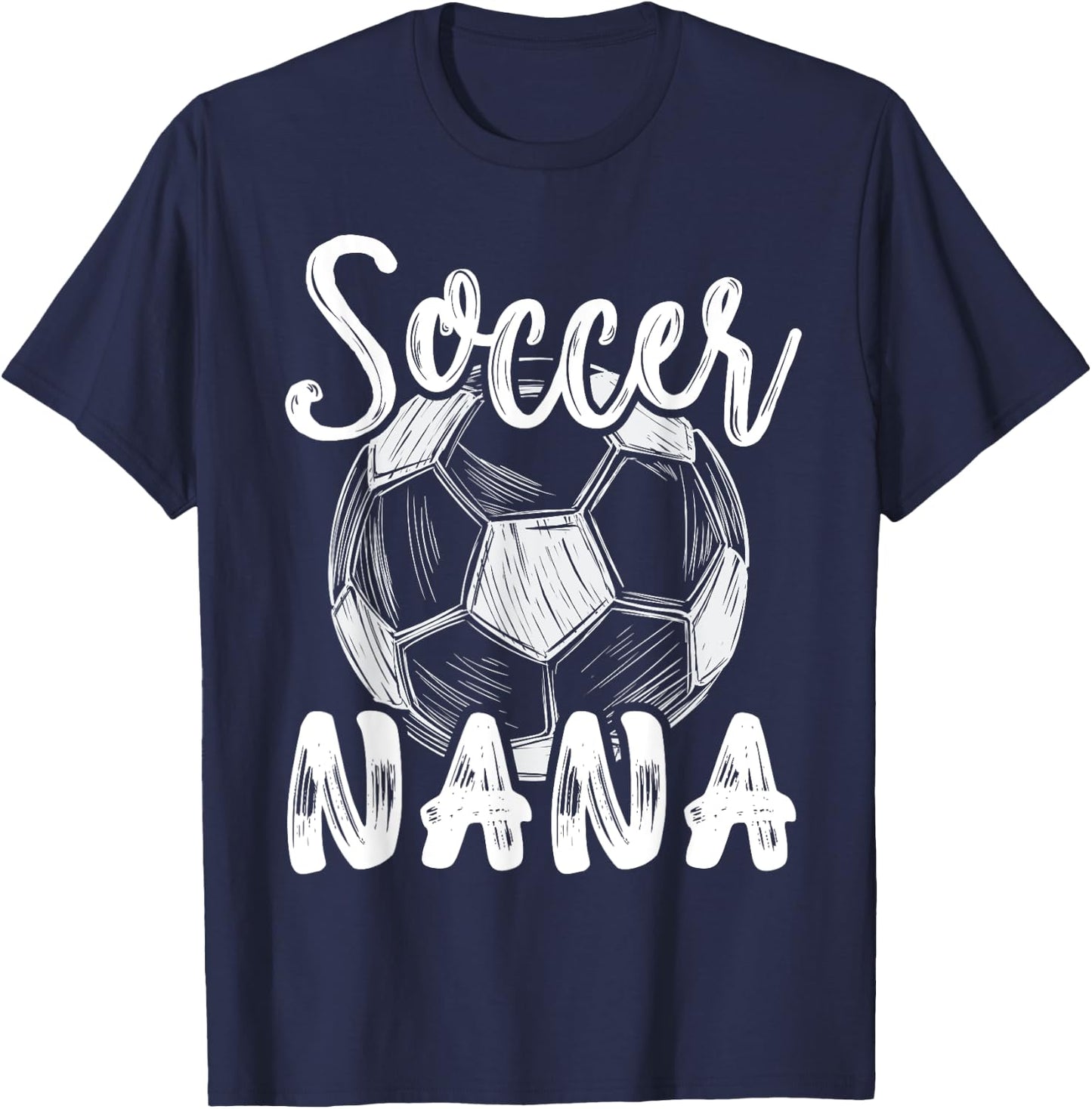 Soccer Nana Women Family Matching Team Player Soccer Ball T-Shirt - T-Shirt | Navy