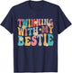 Twinning With My Bestie Spirit Week Twin Day Groovy T-Shirt - T-Shirt | Navy