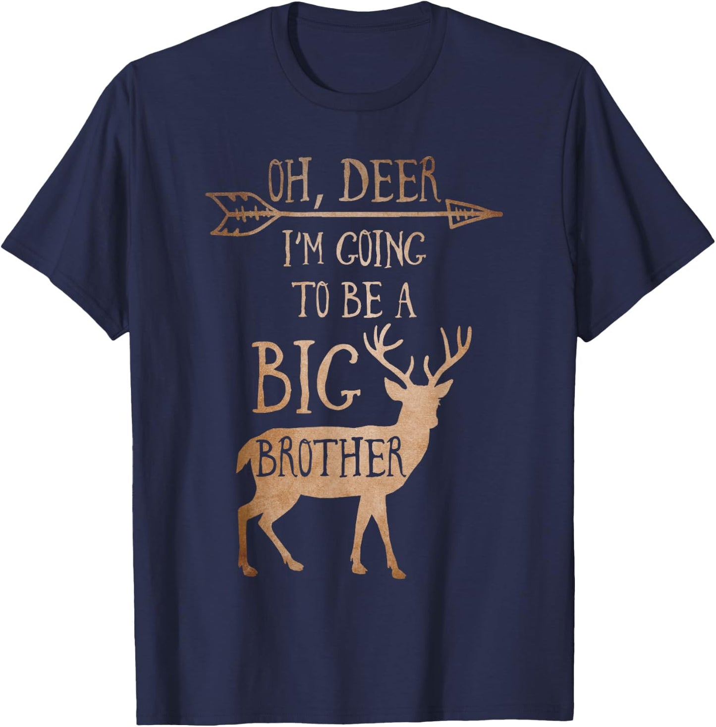 Oh Deer Im Going to Be a Big Brother Christmas T-Shirt - T-Shirt | Navy