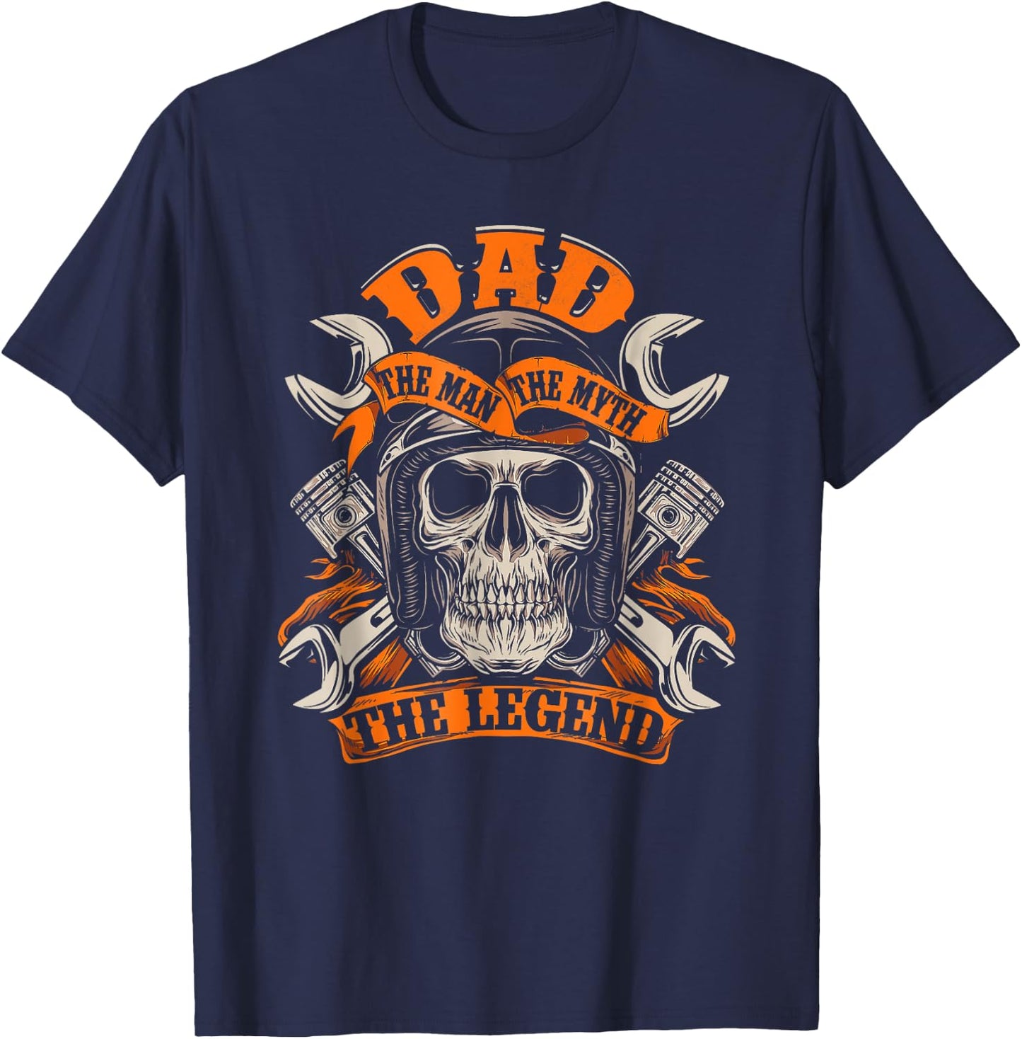 Biker Dad Grandpa The Man The Myth The Legend Motorcycle T-Shirt - T-Shirt | Navy