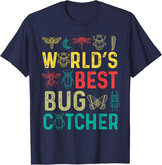 World Best Bug Catcher Insect Hunter Butterfly Collector T-Shirt - T-Shirt | Navy