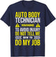 Auto Body Technician Warning Painter Repair Apparel T-Shirt - T-Shirt | Navy