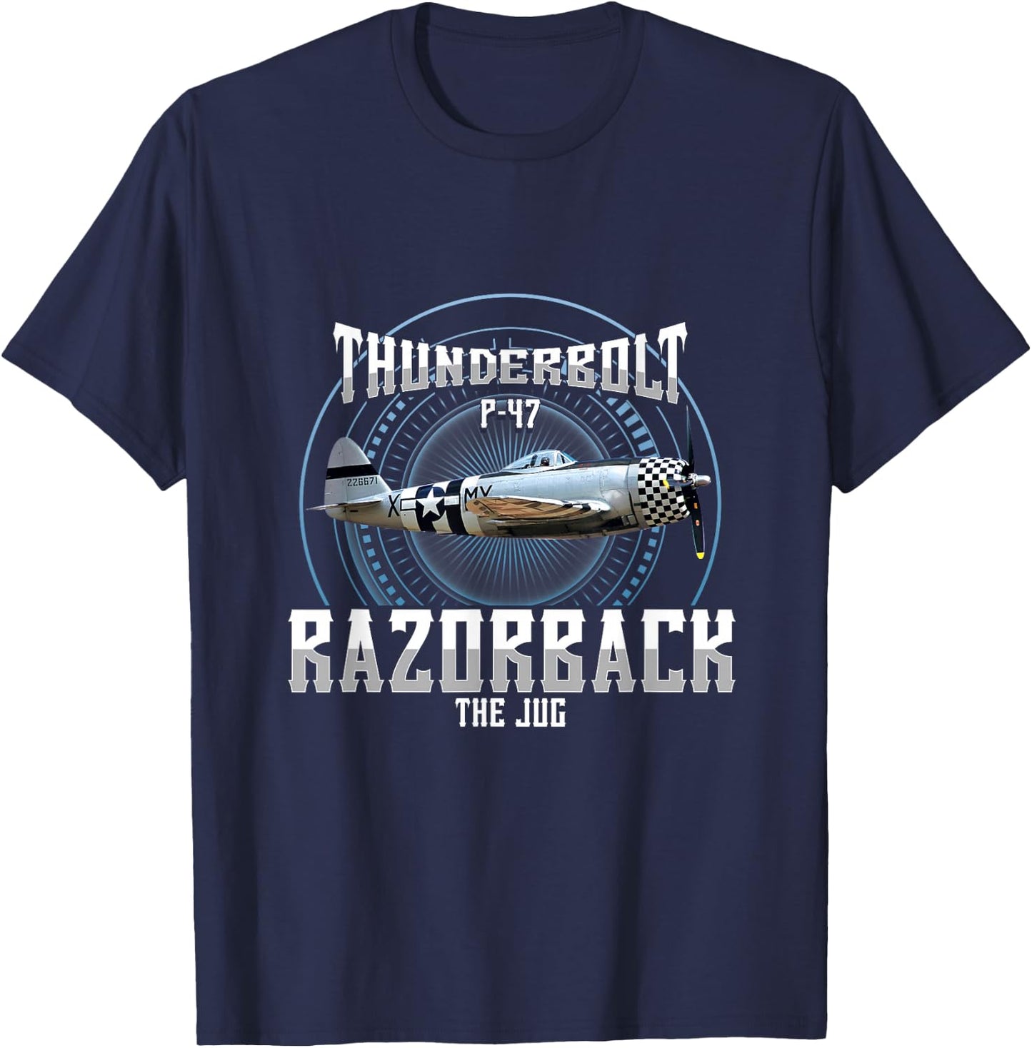 P-47 Thunderbolt WWII Airplane T-Shirt - T-Shirt | Navy