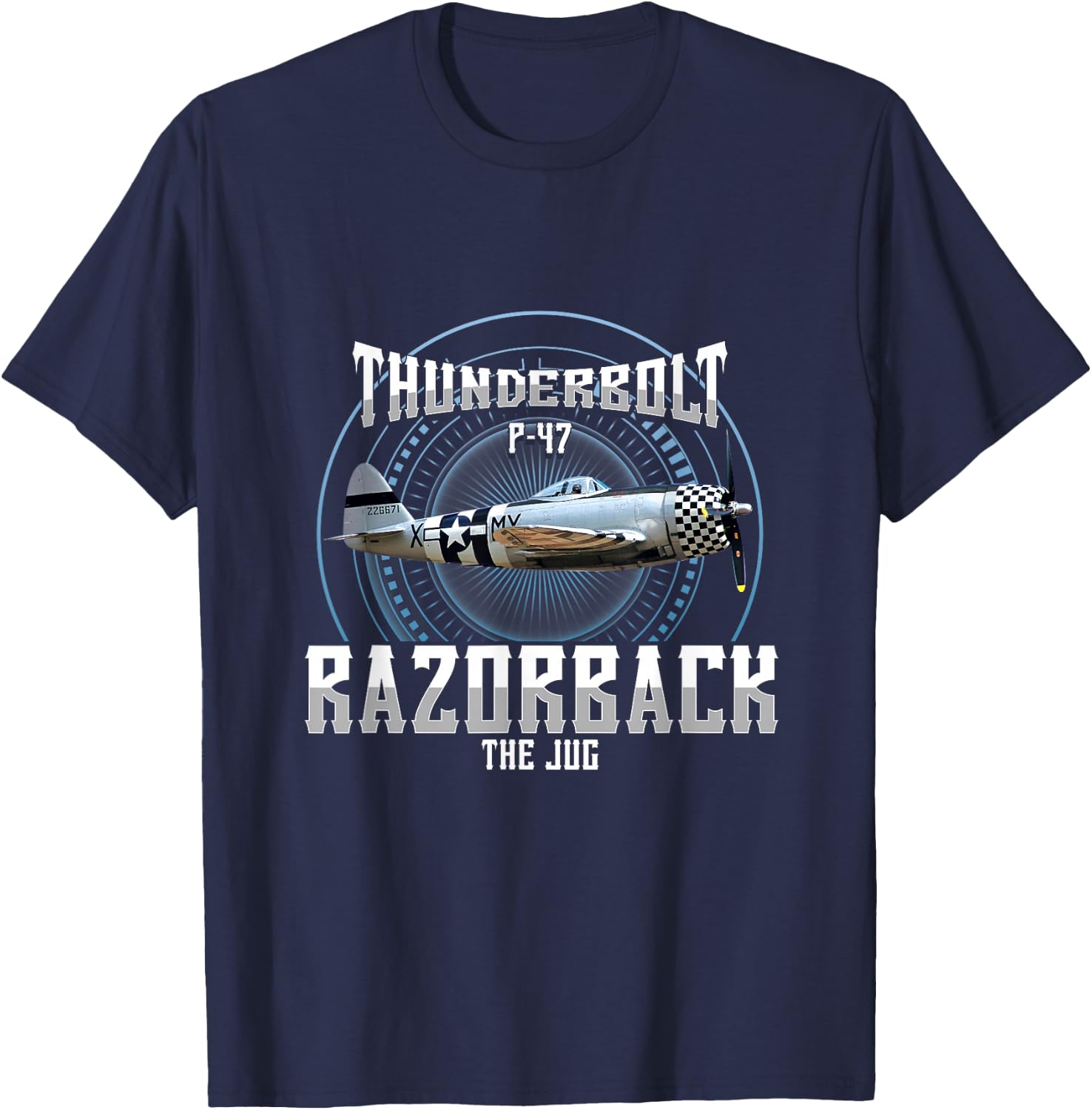 P-47 Thunderbolt WWII Airplane T-Shirt - T-Shirt | Navy