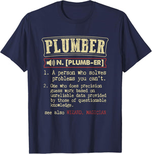 Plumber Gift Funny Dictionary Definition T-Shirt - T-Shirt | Navy