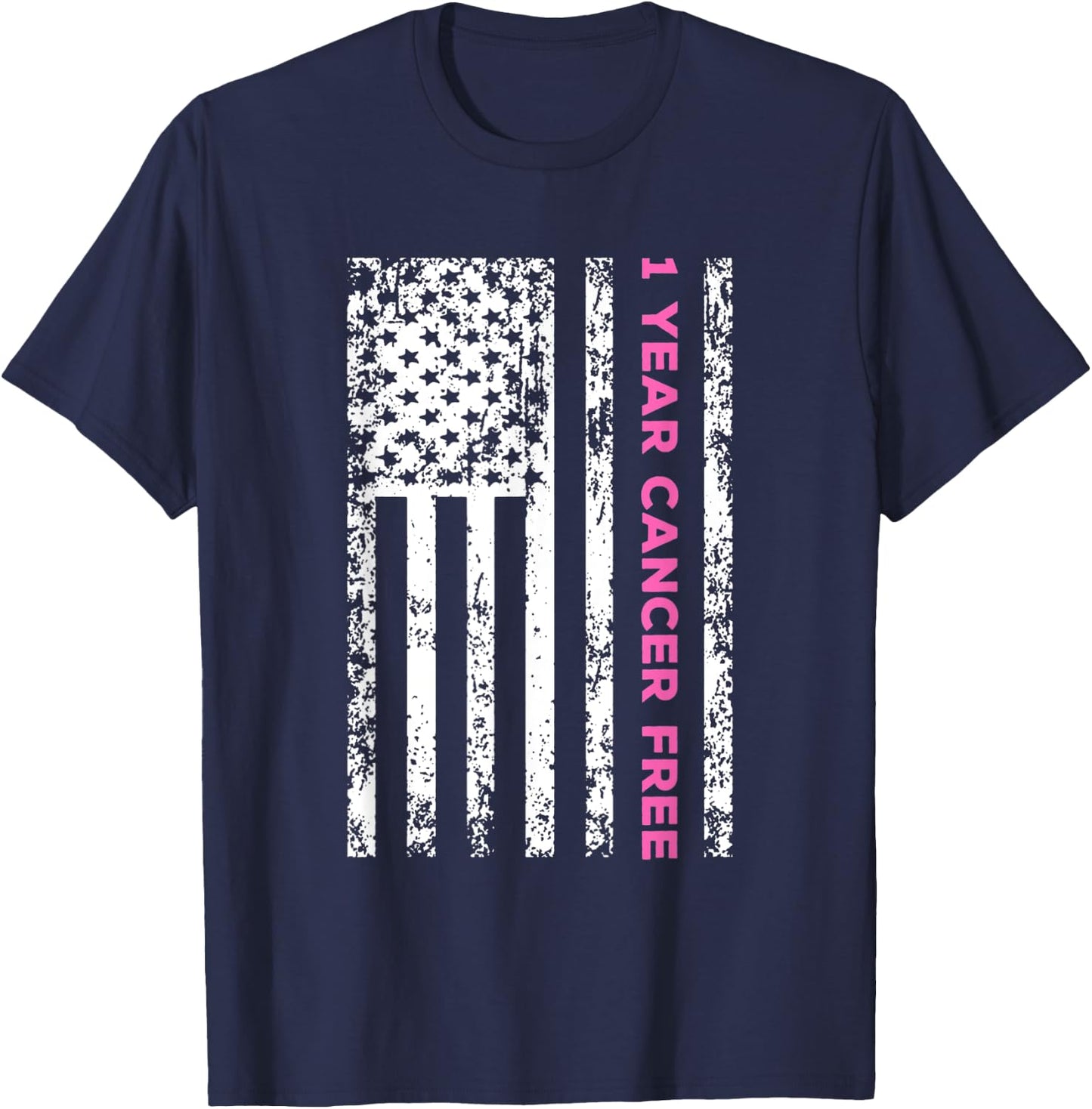 1 Year Breast Cancer Free Survivor T-Shirt - T-Shirt | Navy
