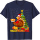 Happy Hallothanksmas Funny Halloween Thanksgiving Christmas T-Shirt - T-Shirt | Navy