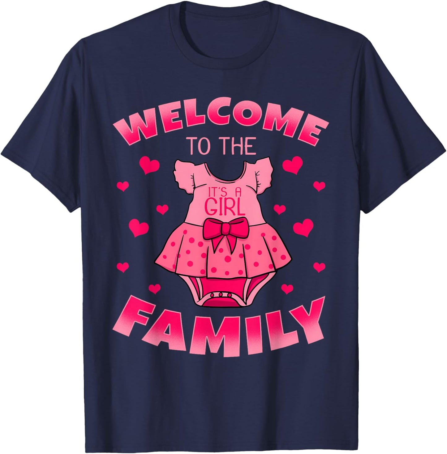 It's A Girl Gender Reveal Baby Shower Daughter Birth Gift T-Shirt - T-Shirt | Navy