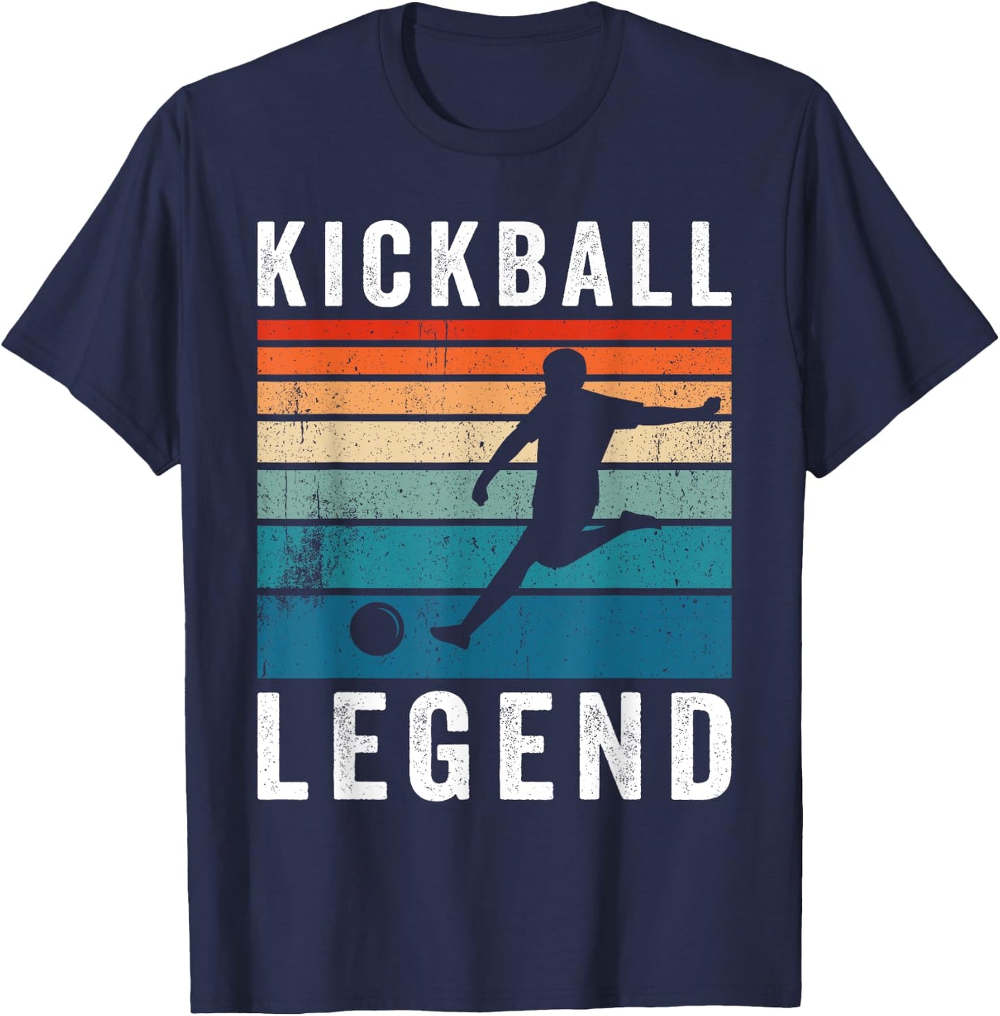 Kickball Legend Funny Kickball Player Retro Kickball T-Shirt - T-Shirt | Navy