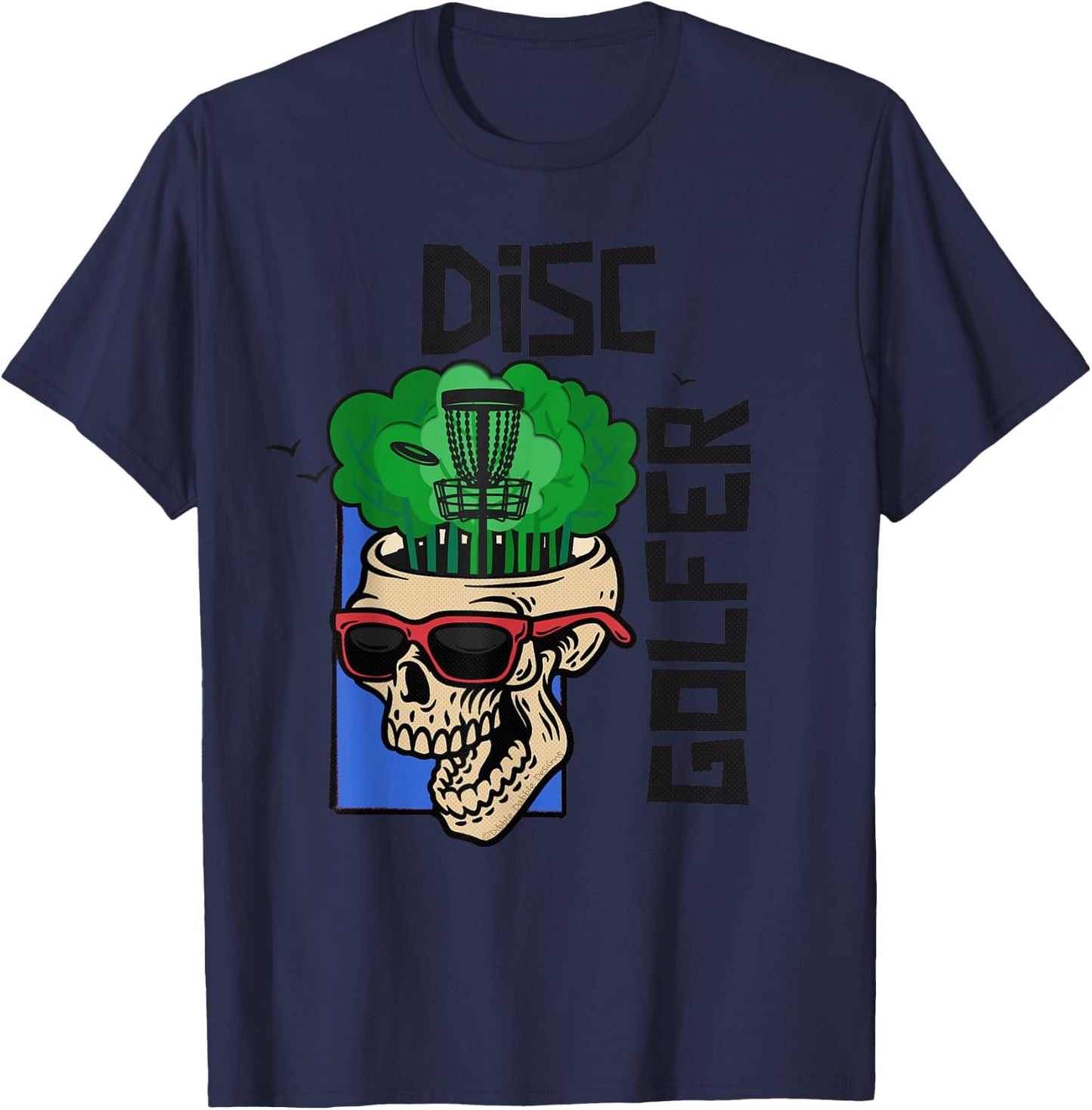 Funny Disc Golf on the Brain - Disc Golf T-Shirt - T-Shirt | Navy