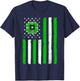 Army Veteran St Patrick's Day Shamrock American Flag Women Men T-Shirt - T-Shirt | Navy