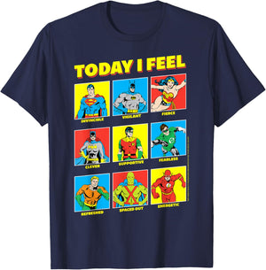 DC Comics Justice League Today I Feel Emotional Box Up T-Shirt - T-Shirt | Navy