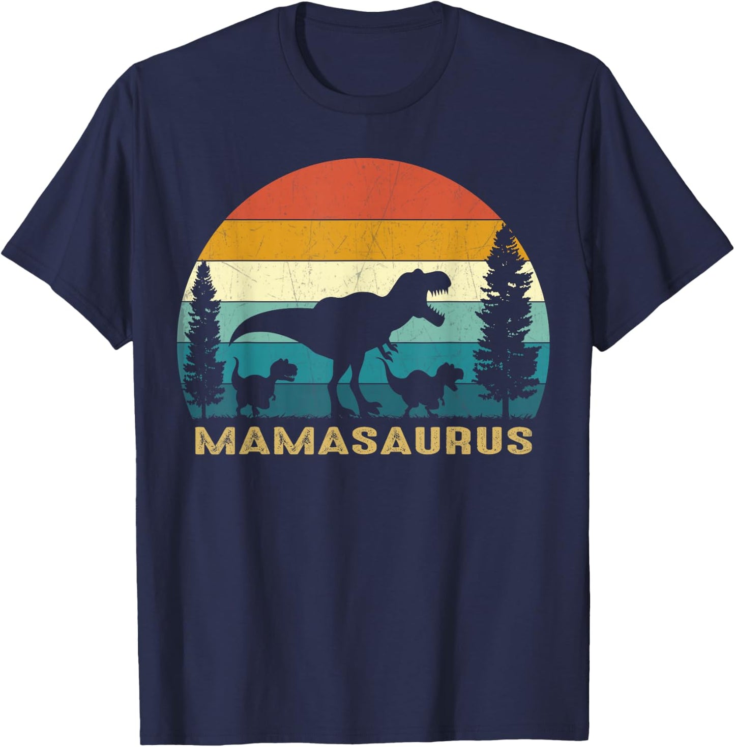 Mamasaurus T Rex Dinosaur Mama Saurus Mother's Day T-Shirt - T-Shirt | Navy