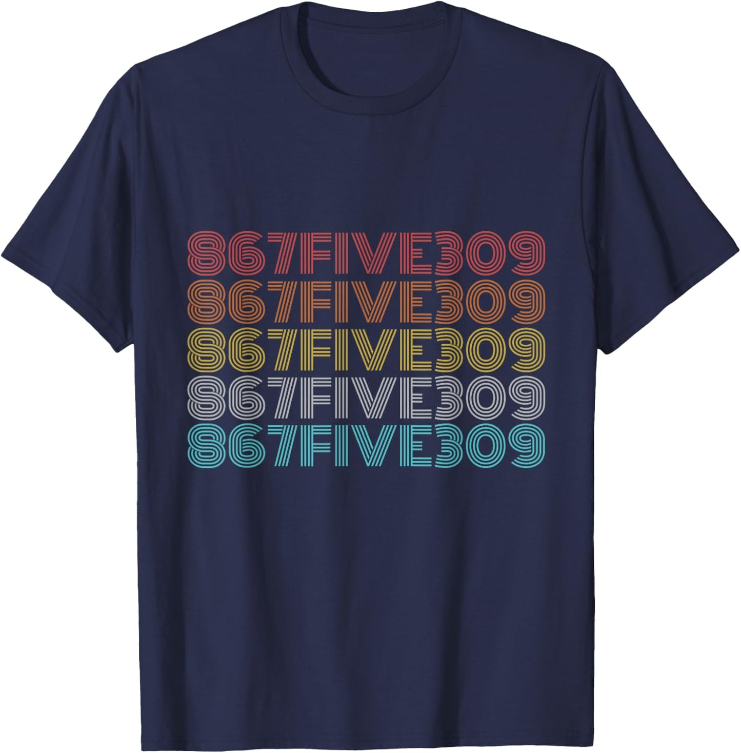 Retro Vintage 867FIVE309 Shirt 8675309 T-Shirt - T-Shirt | Navy