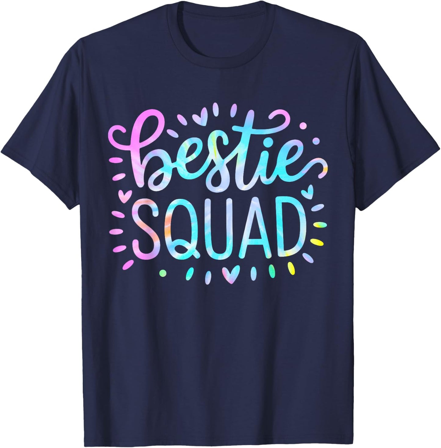 Funny Tie Dye Best Friend Group Matching Bestie Squad BFF T-Shirt - T-Shirt | Navy