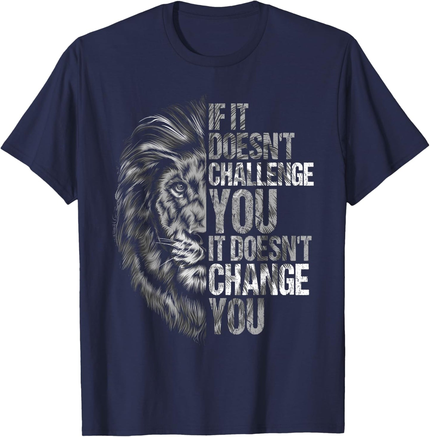 Motivational Training and Fitness Quotes Lion Mindset T-Shirt - T-Shirt | Navy