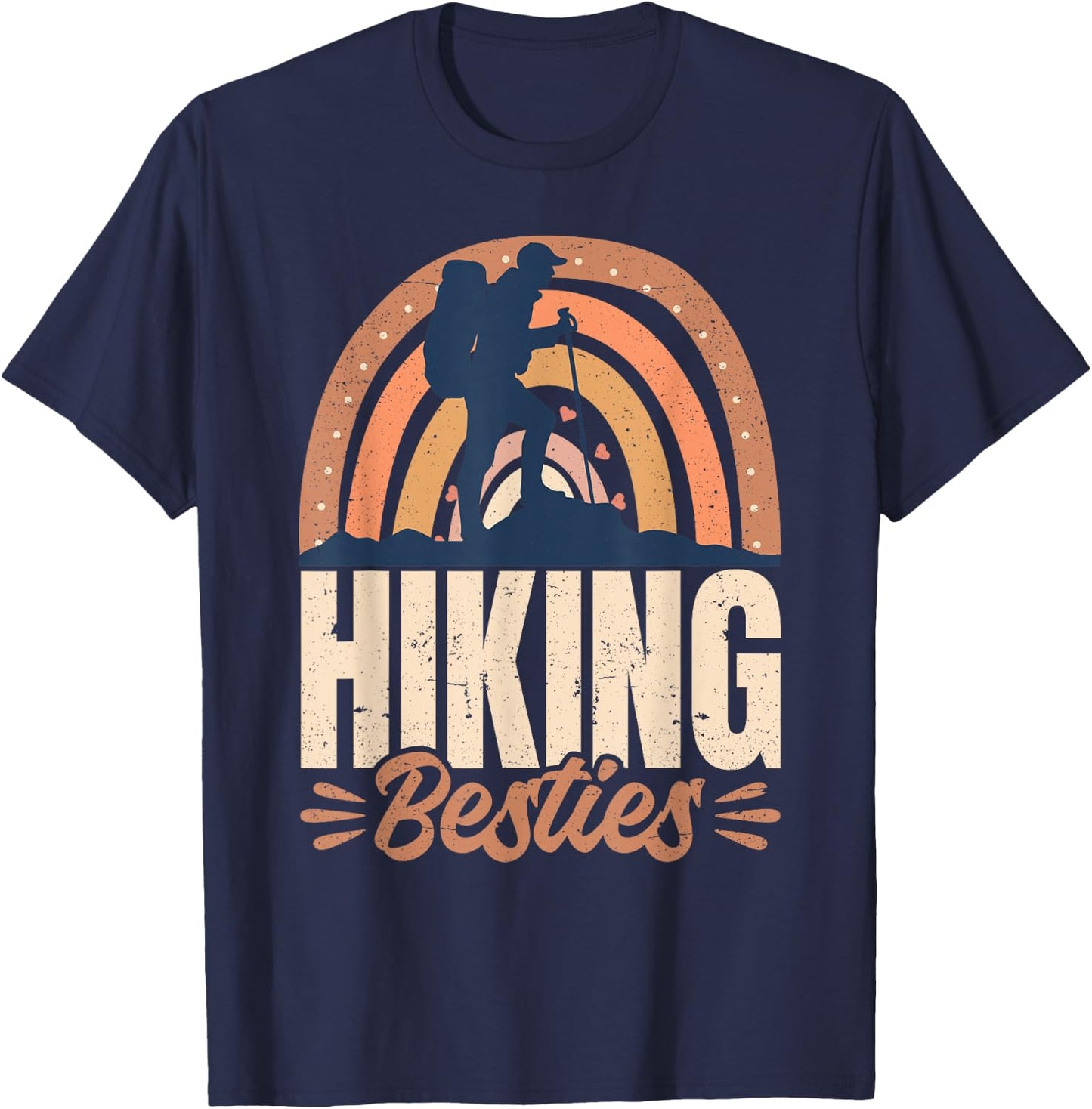 Hiking Besties BFF Best Friends Bestie T-Shirt - T-Shirt | Navy