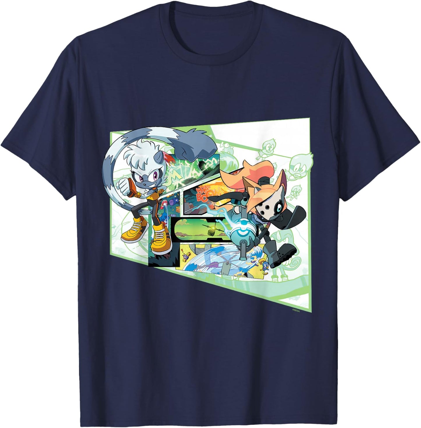Sonic the Hedgehog Tangle & Whisper Comic T-Shirt - T-Shirt | Navy