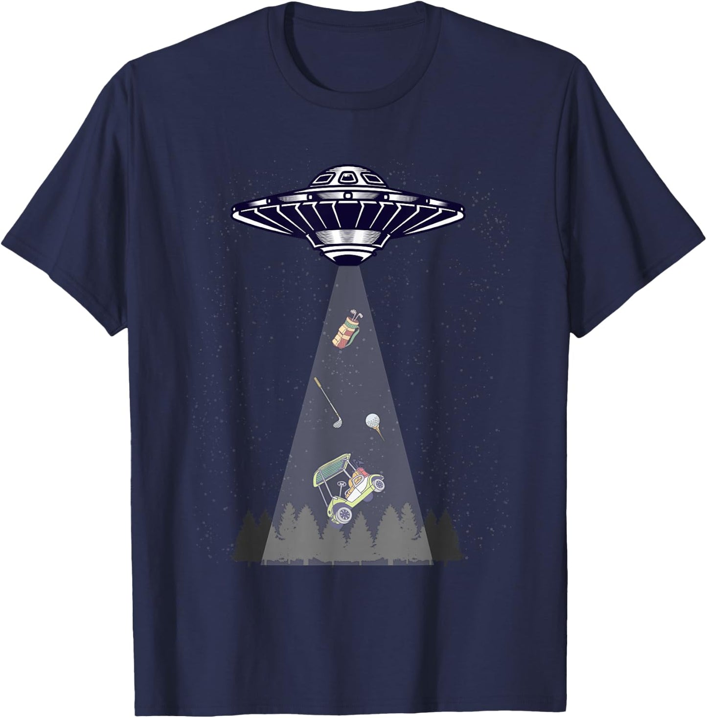 Funny Ufo Golfing Alien Abduction Golf Lover T-Shirt - T-Shirt | Navy