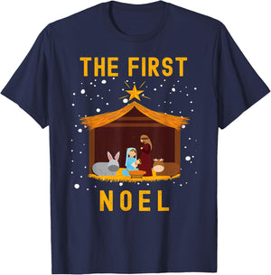 Christian Christmas The First Noel Celebrate The Nativity T-Shirt - T-Shirt | Navy