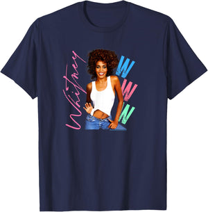 Whitney Houston I Wanna Dance with Somebody Small T-Shirt - T-Shirt | Navy