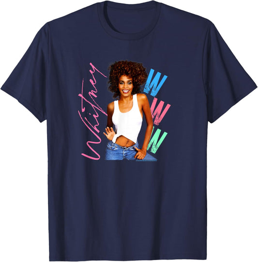 Whitney Houston I Wanna Dance with Somebody Small T-Shirt - T-Shirt | Navy