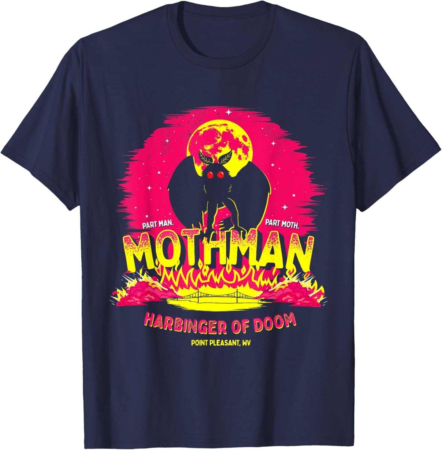 Mothman - Harbinger of Doom Funny Cryptid T-Shirt - T-Shirt | Navy