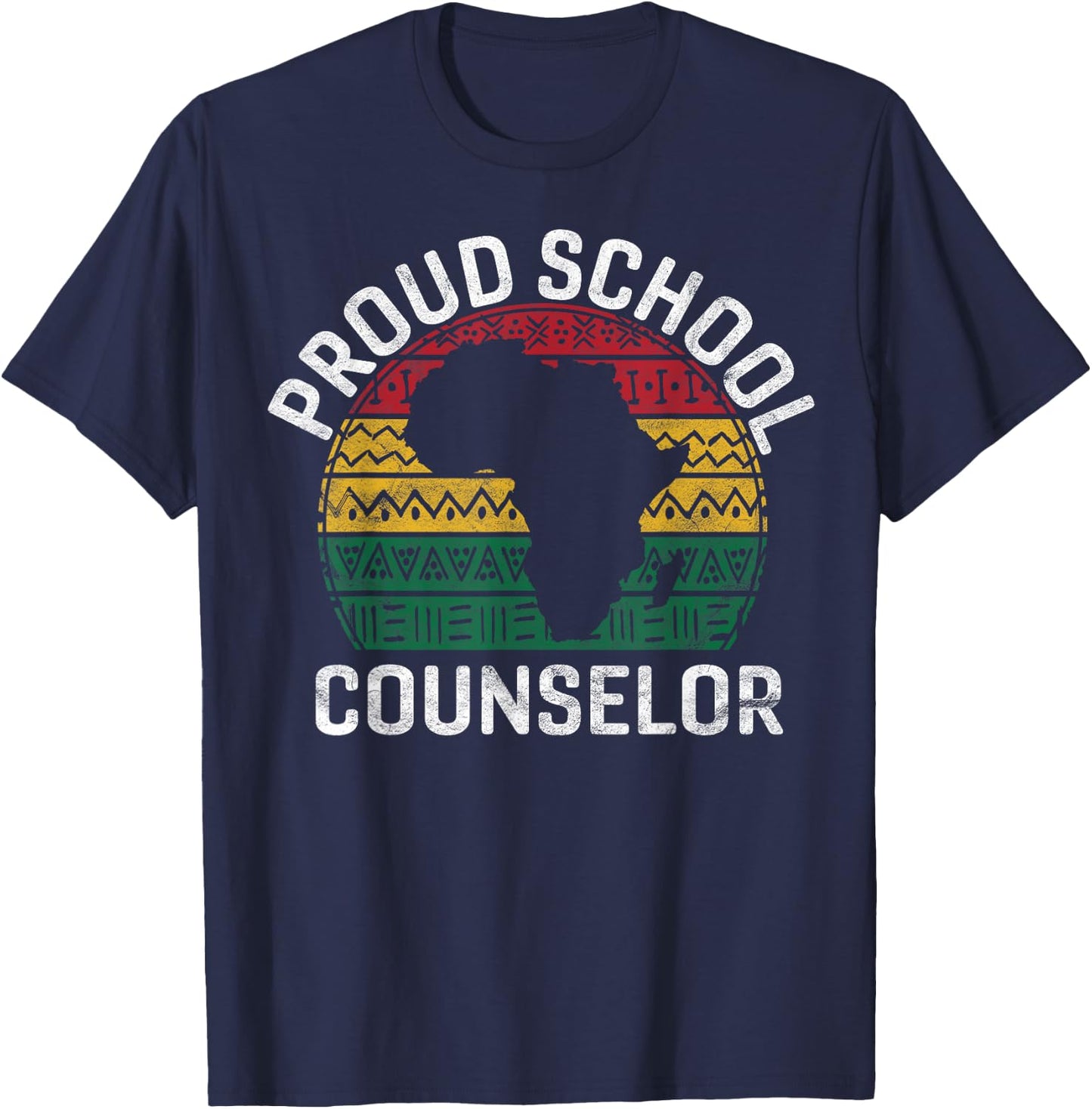 Proud School Counselor Gift Pride Black History Month Pupil T-Shirt - T-Shirt | Navy